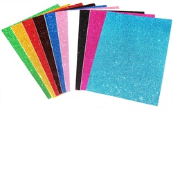 CHIISEN A4 Glitter Foam Sheet without Sticker- Multicolour 10Nos